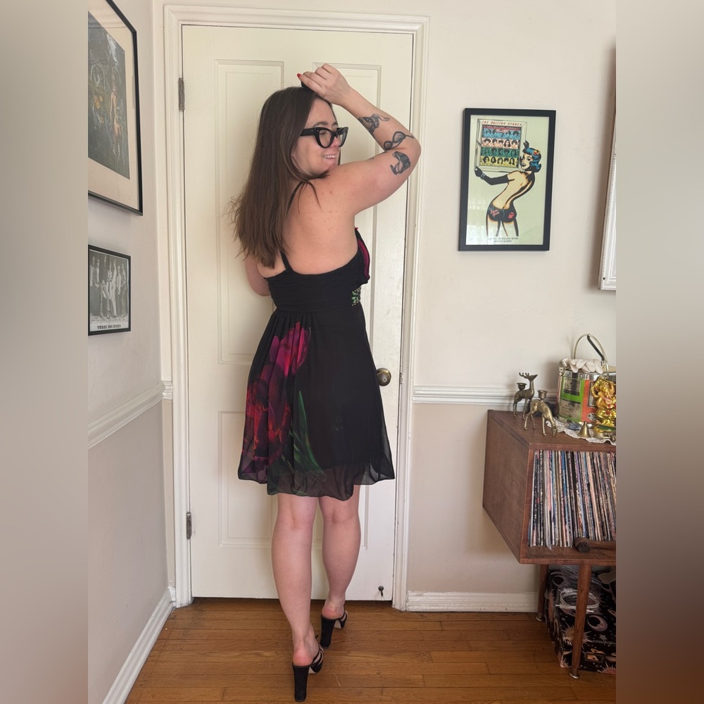 Y2K Vintage Sue Wong Bubble Hem Tulip Dress - Picture 3 of 8
